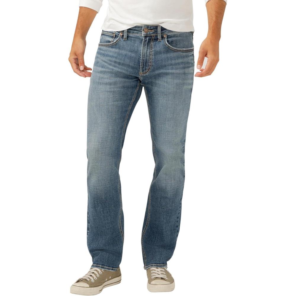 image:imageSilver Jeans Co Mens Allan Slim Fit Straight Leg JeansDark Indigo Wash