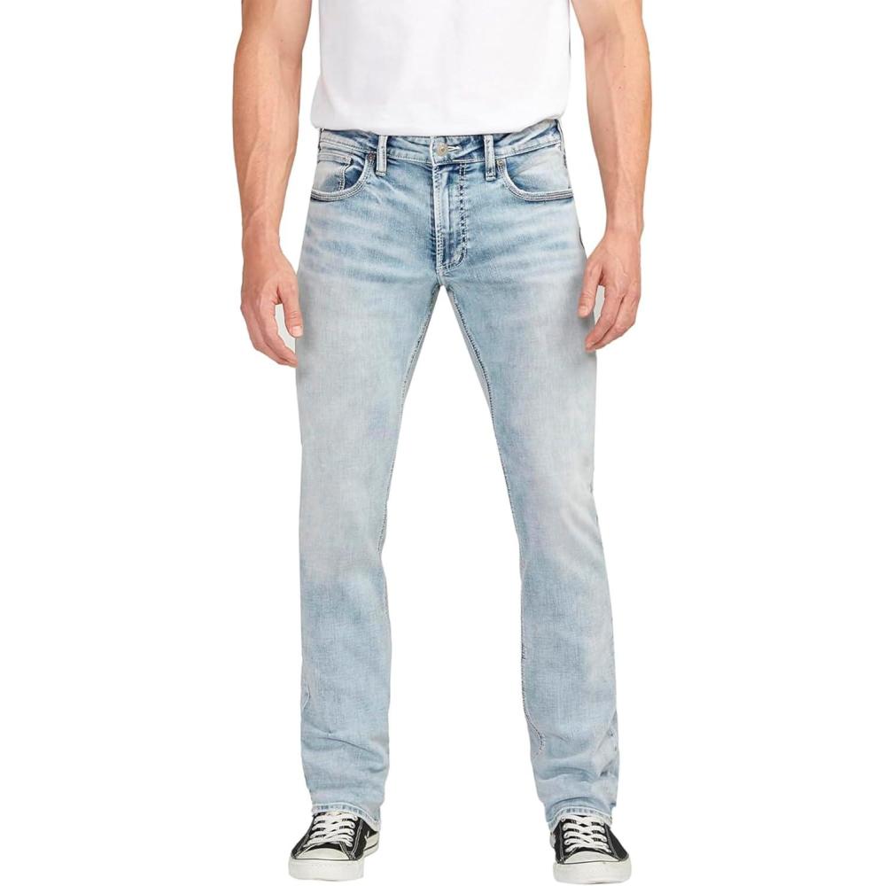 image:imageSilver Jeans Co Mens Allan Slim Fit Straight Leg JeansLight Wash Sdk161