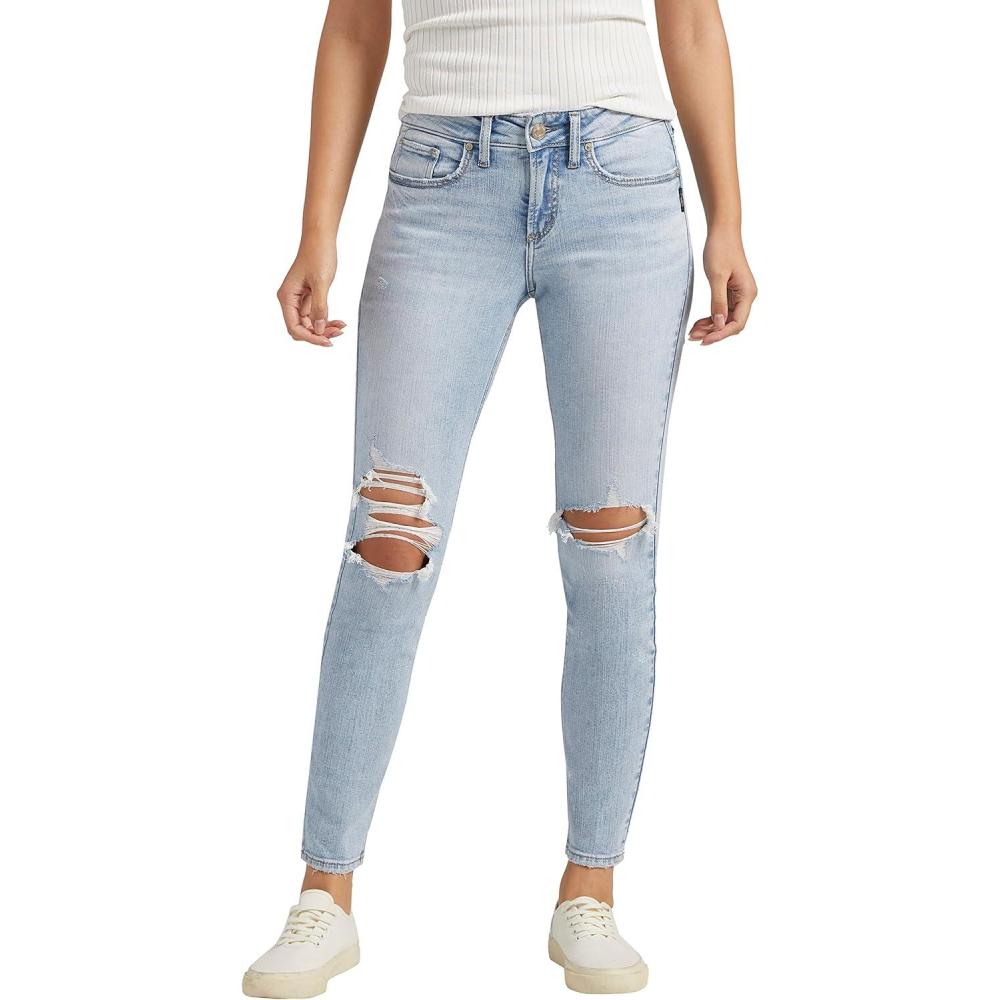 image:imageSilver Jeans Co Womens Suki Mid Rise Curvy Fit Skinny JeansLight Wash Scv137