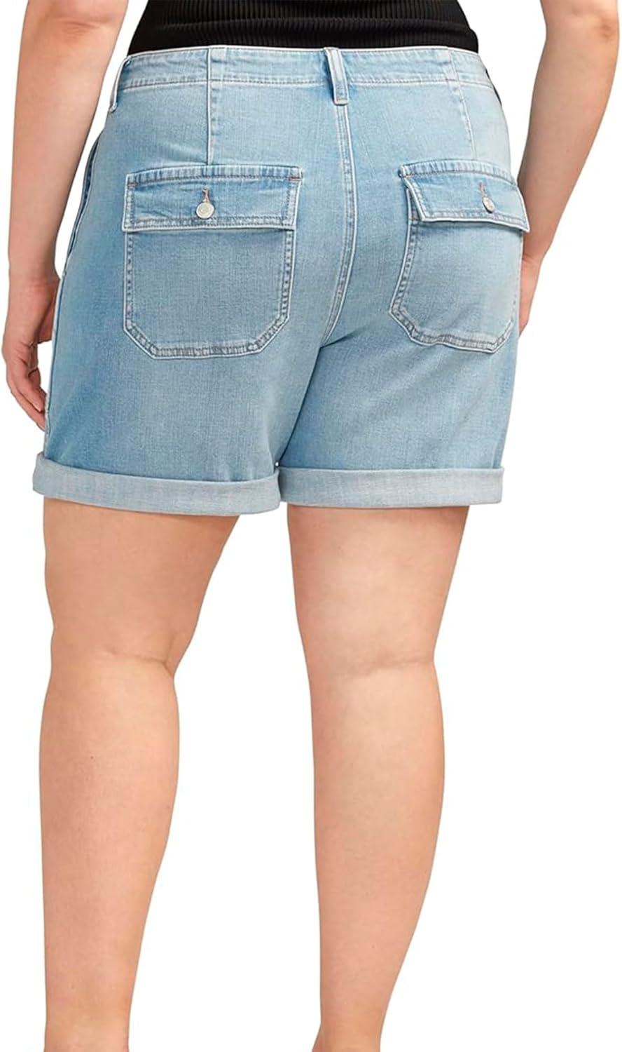 image:imageJAG Womens Plus Size Alex Mid Rise Boyfriend ShortNassau Blue