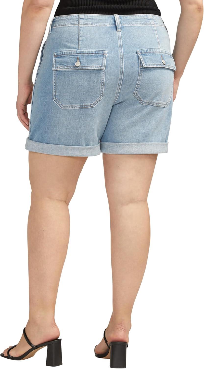 image:imageJAG Womens Plus Size Alex Mid Rise Boyfriend ShortNassau Blue