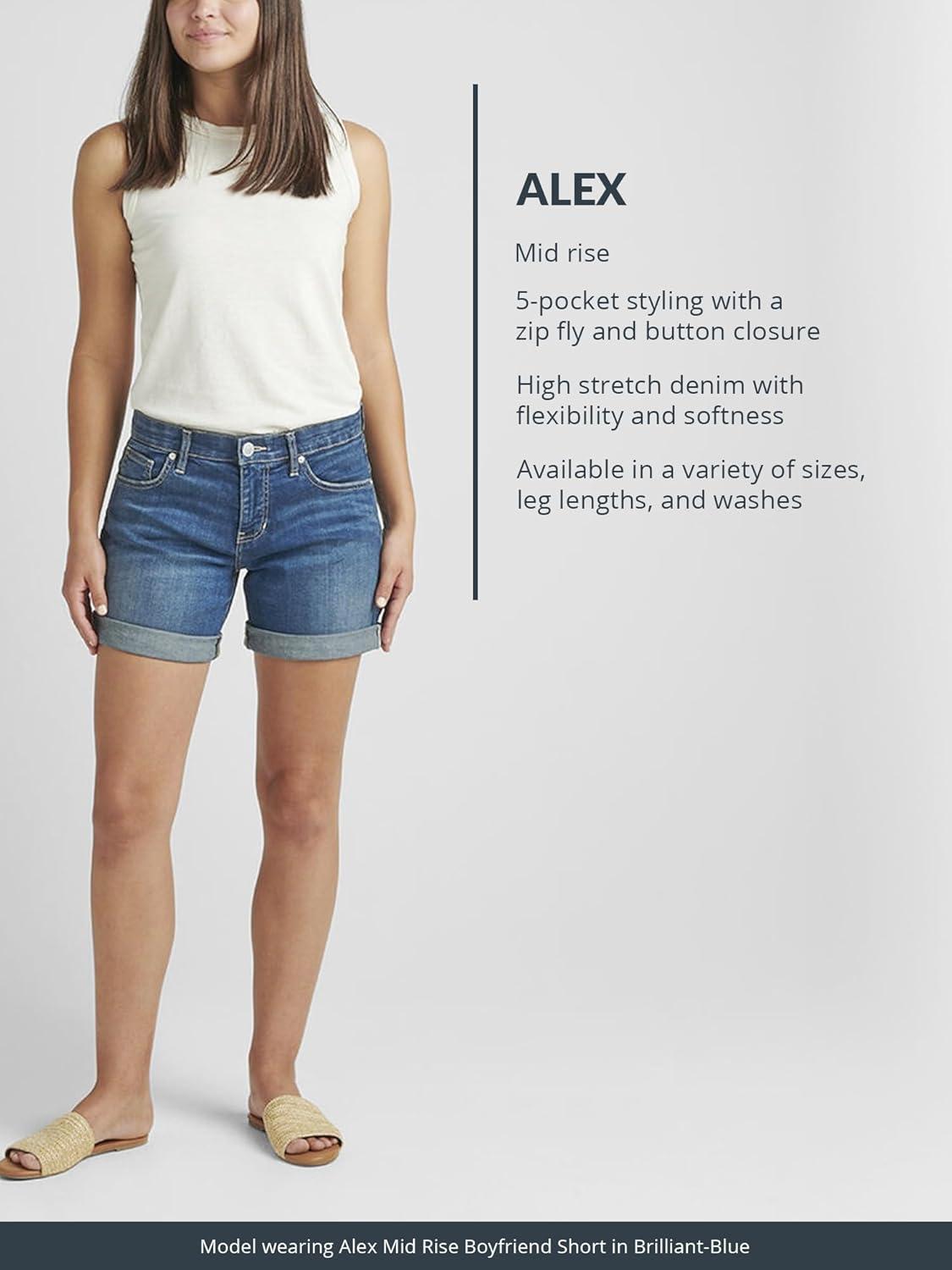 image:imageJAG Womens Plus Size Alex Mid Rise Boyfriend ShortNassau Blue