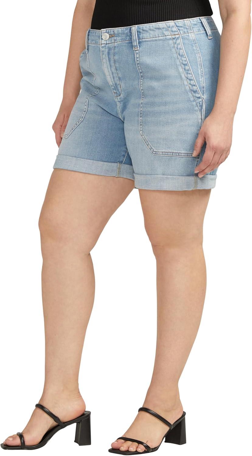 image:imageJAG Womens Plus Size Alex Mid Rise Boyfriend ShortNassau Blue
