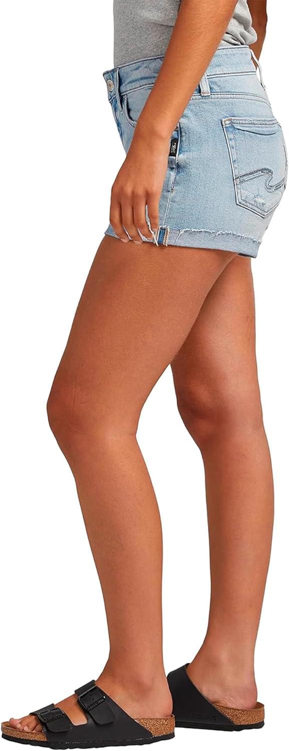 image:imageSilver Jeans Co Womens Boyfriend Mid Rise ShortLight Wash Soc111