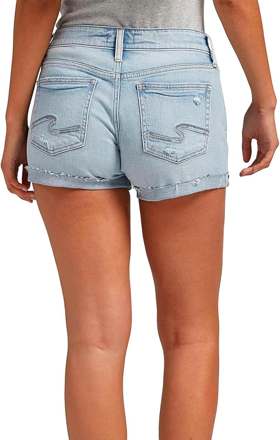 image:imageSilver Jeans Co Womens Boyfriend Mid Rise ShortLight Wash Soc111
