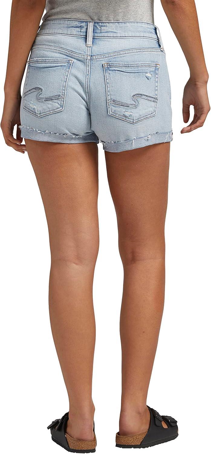 image:imageSilver Jeans Co Womens Boyfriend Mid Rise ShortLight Wash Soc111