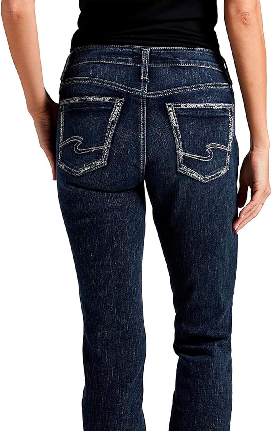 image:imageSilver Jeans Co Womens Boyfriend Mid Rise Slim Leg Jeans Blue 28W x 29L