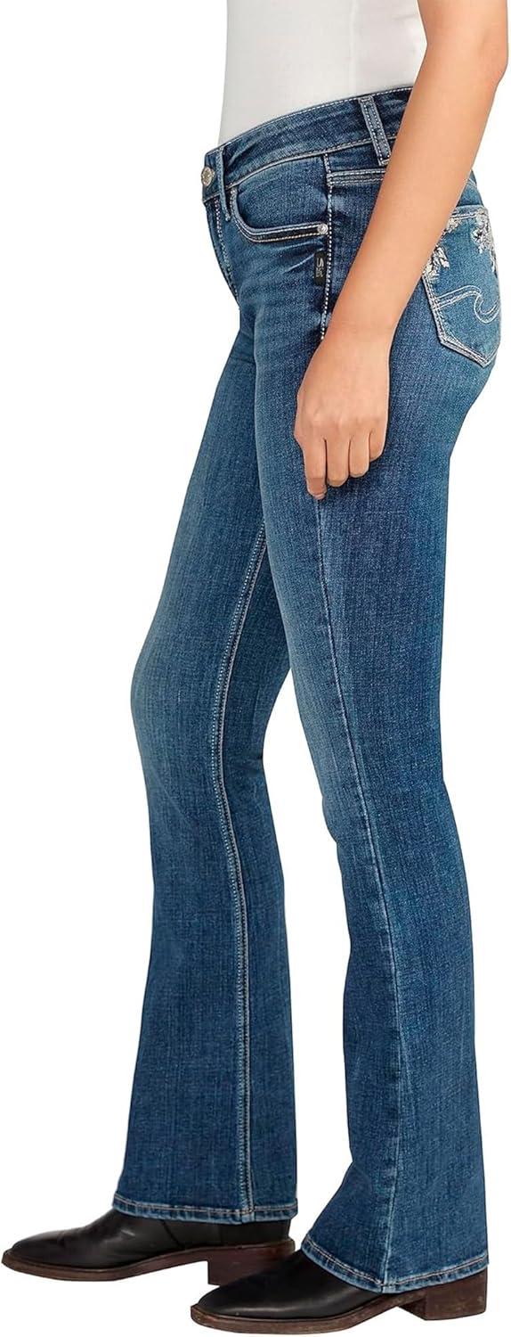 image:imageSilver Jeans Co Womens Elyse Mid Rise Comfort Fit Bootcut JeansMed Wash Eae338