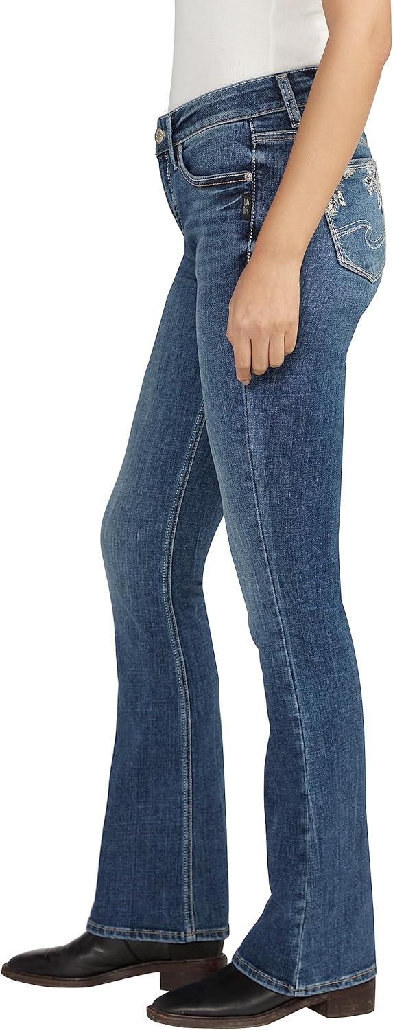 image:imageSilver Jeans Co Womens Elyse Mid Rise Comfort Fit Bootcut JeansMed Wash Eae338