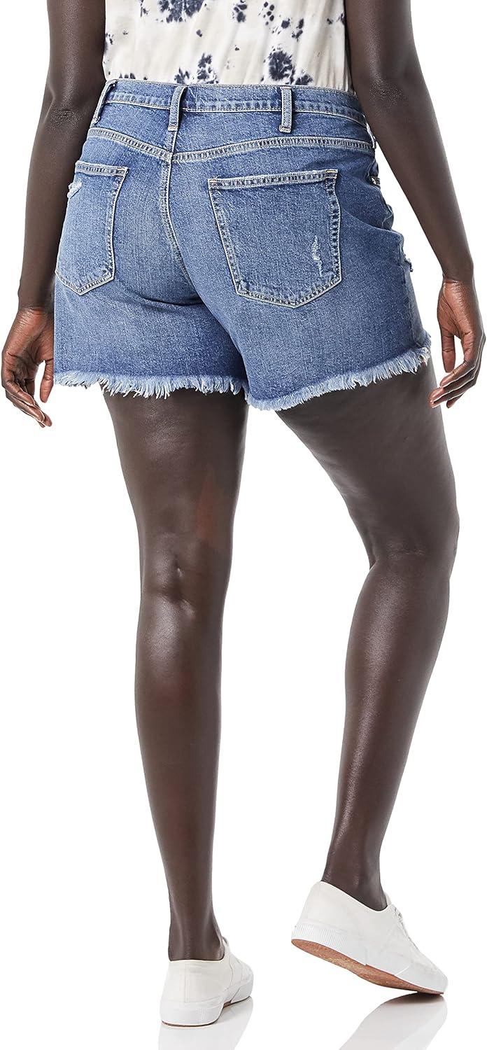 image:imageSilver Jeans Co Womens Plus Size Not Your Boyfriend High Rise Jean Shorts Distressed Medium Indigo 20W