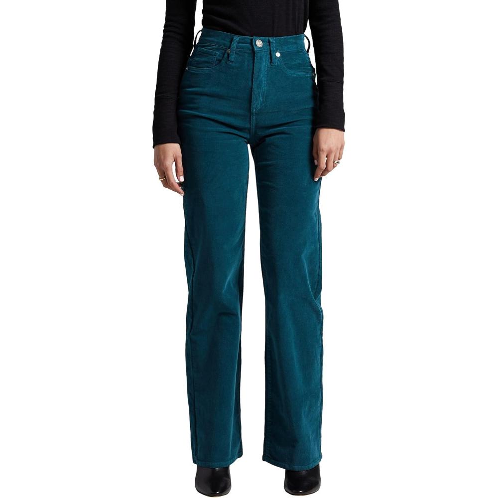 image:imageSilver Jeans Co Womens Highly Desirable High Rise Trouser Leg PantsGreen