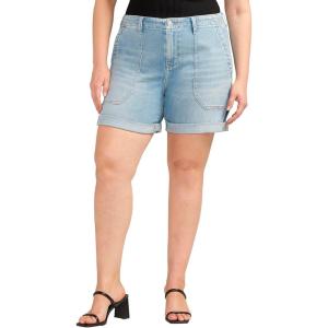 JAG Women’s Plus Size Alex Mid Rise Boyfriend Short(Nassau Blue)
