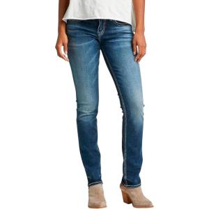 Silver Jeans Co. Women’s Elyse Mid Rise Straight Leg Jeans-Legacy(Dark Vintage Wash)