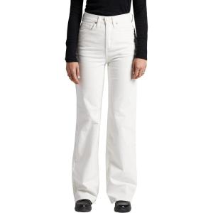 Silver Jeans Co. Women’s Highly Desirable High Rise Trouser Leg Pants(White)