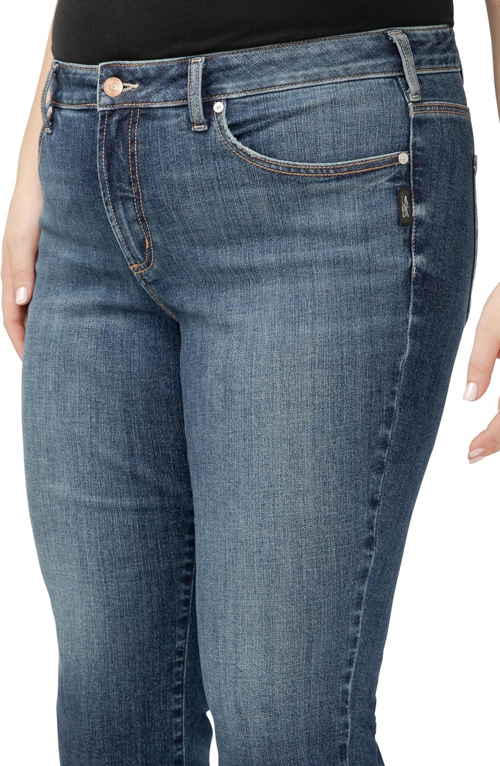 image:imageSilver Jeans Co Womens Plus Size Suki Mid Rise Curvy Fit Kick Flare Leg JeansIndigo
