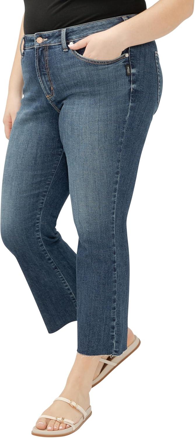 image:imageSilver Jeans Co Womens Plus Size Suki Mid Rise Curvy Fit Kick Flare Leg JeansIndigo