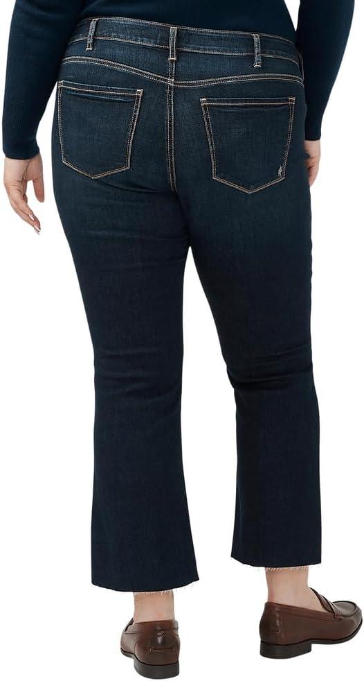 image:imageSilver Jeans Co Womens Plus Size Suki Mid Rise Curvy Fit Kick Flare Leg JeansLuxe Stretch Dark Indigo