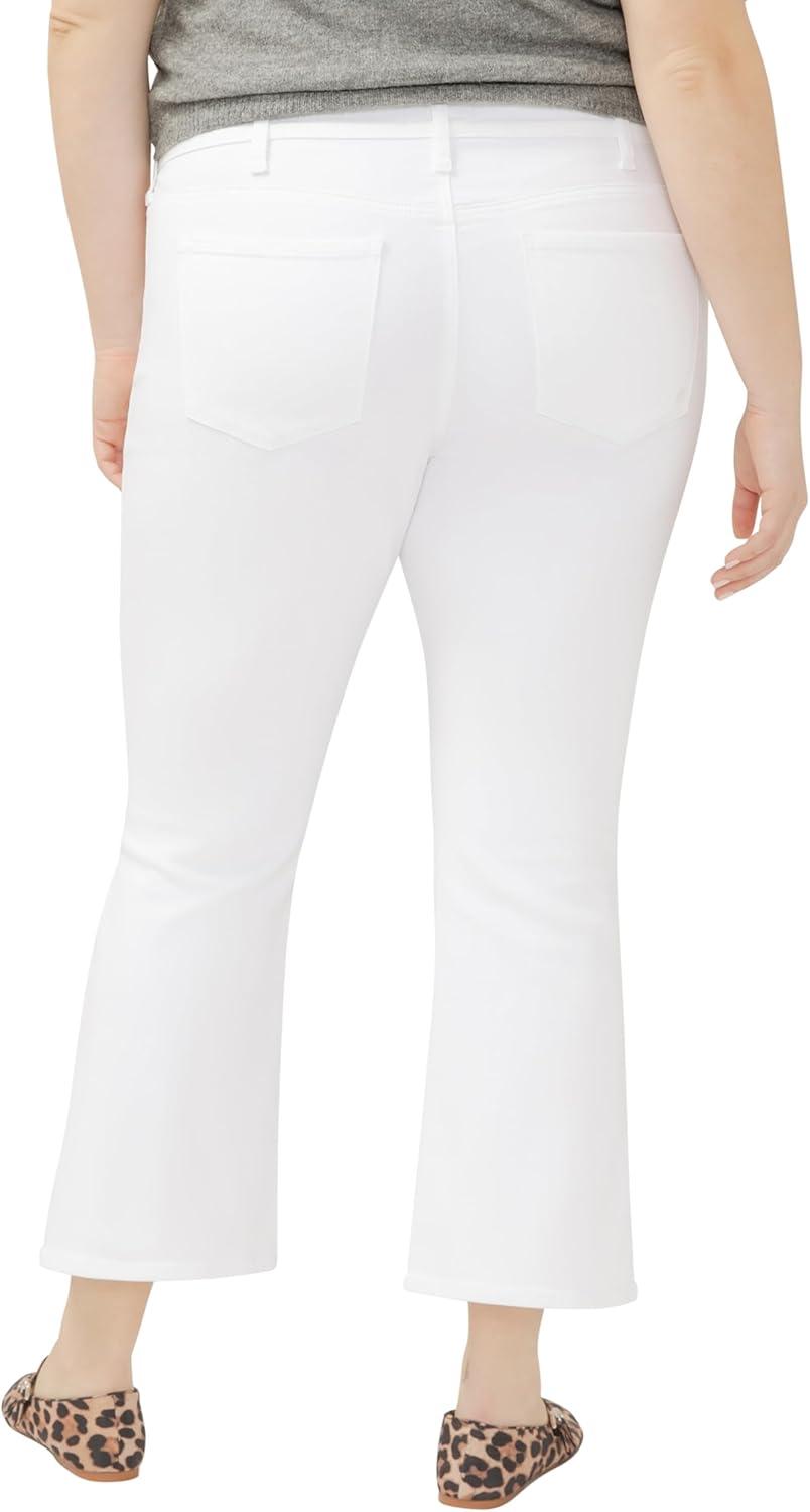image:imageSilver Jeans Co Womens Plus Size Suki Mid Rise Curvy Fit Kick Flare Leg JeansLuxe Stretch White