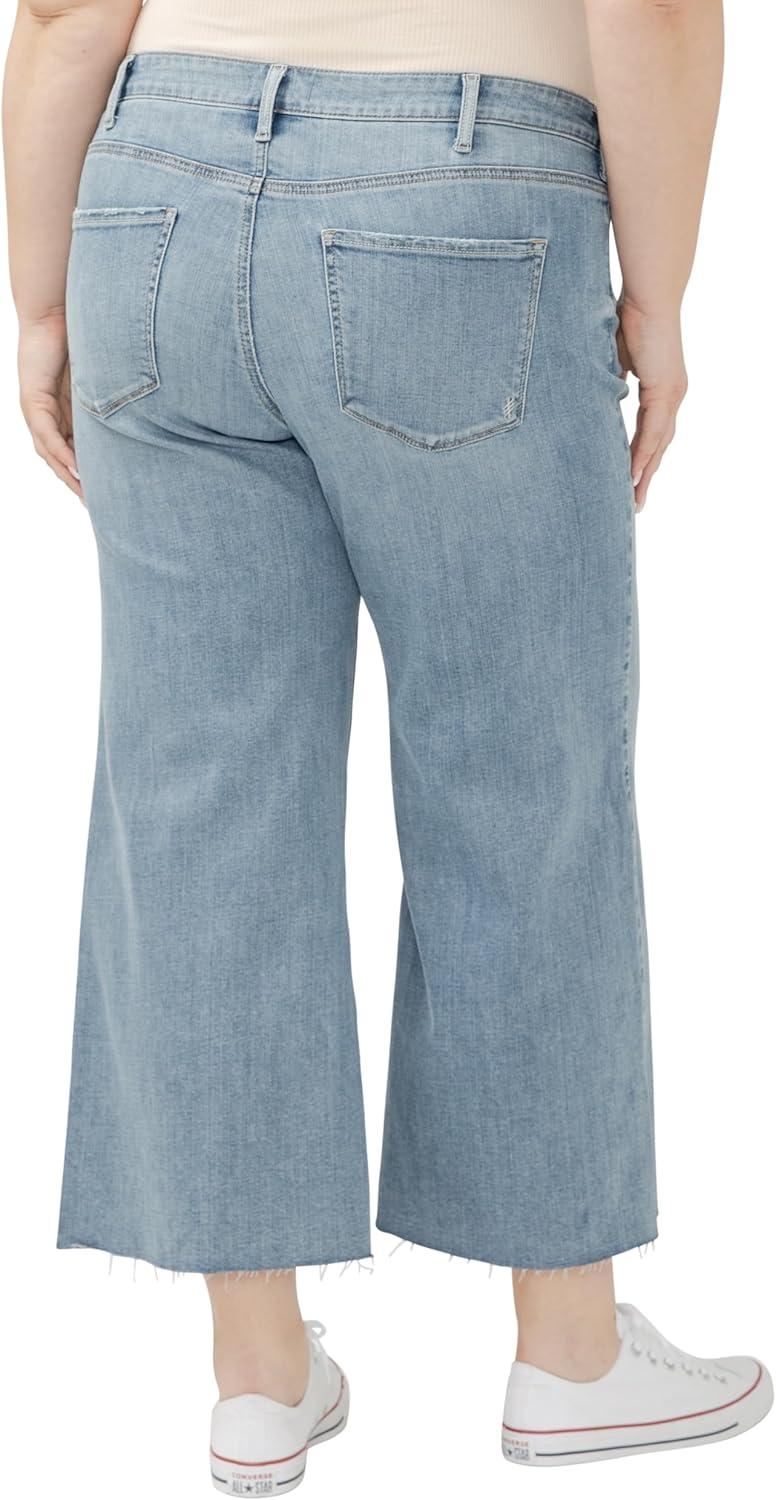 image:imageSilver Jeans Co Womens Plus Size Suki Mid Rise Curvy Fit Wide Leg JeansLuxe Stretch Indigo