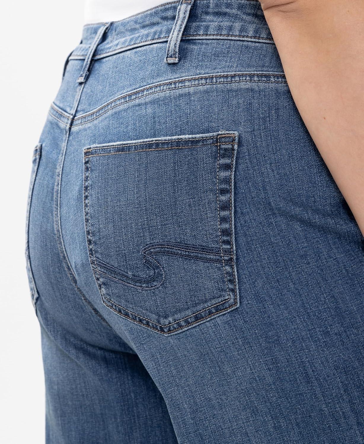 image:imageSilver Jeans Co Womens Plus Size Suki Mid Rise Curvy Fit Wide Leg JeansSynth