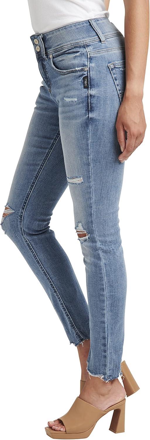 image:imageSilver Jeans Co Womens Suki Mid Rise Curvy Fit Skinny JeansMed Wash Scv203