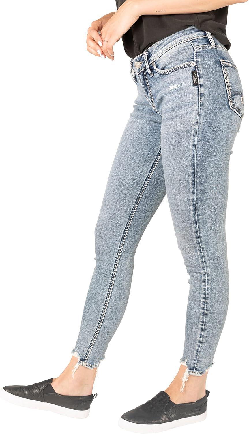 image:imageSilver Jeans Co Womens Suki Mid Rise Curvy Fit Skinny JeansMedium Dark Indigo Wash