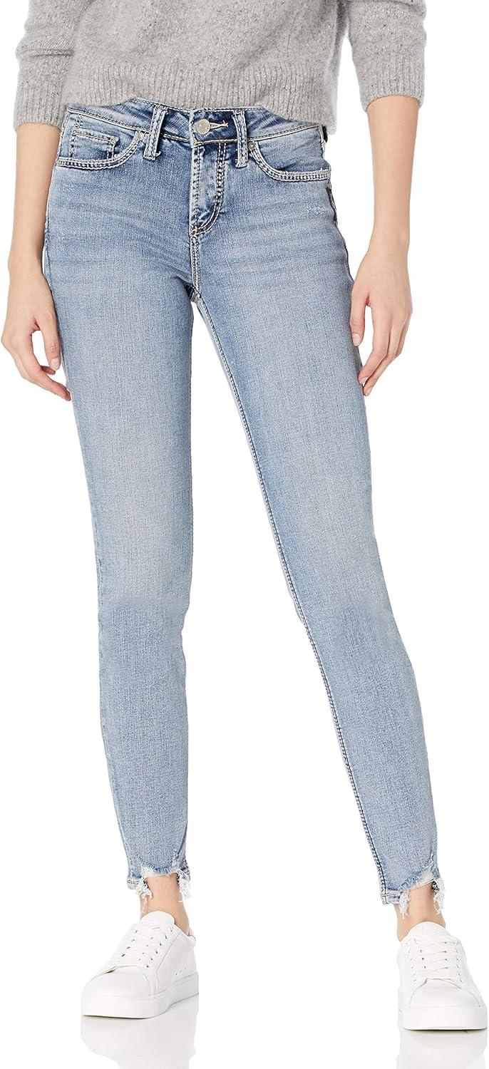 image:imageSilver Jeans Co Womens Suki Mid Rise Curvy Fit Skinny JeansMedium Dark Indigo Wash