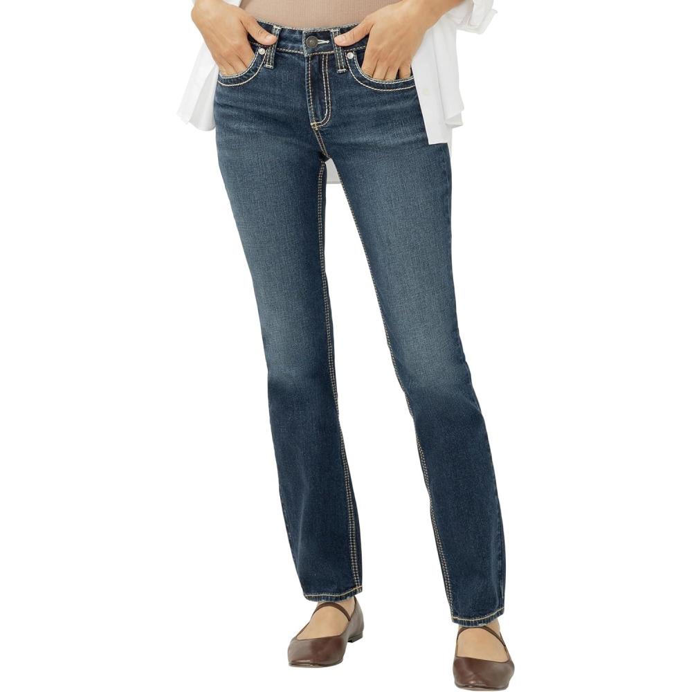 image:imageSilver Jeans Co Womens Suki Mid Rise Curvy Fit Straight Leg JeansAubrey