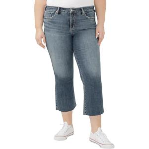 Silver Jeans Co. Women’s Plus Size Suki Mid Rise Curvy Fit Kick Flare Leg Jeans(Luxe Stretch Glory)