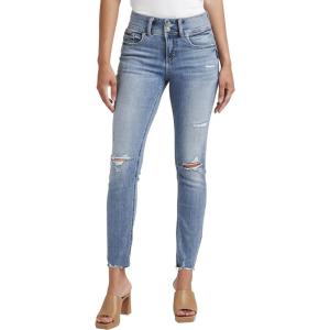 Silver Jeans Co. Women’s Suki Mid Rise Curvy Fit Skinny Jeans(Med Wash Scv203)