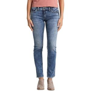 Silver Jeans Co. Women’s Suki Mid Rise Curvy Fit Skinny Jeans(Medium-light Indigo Wash)