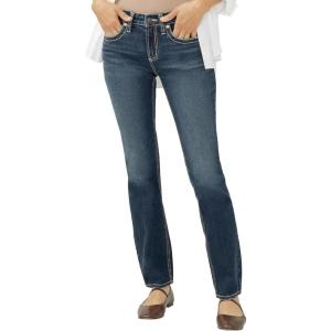 Silver Jeans Co. Women’s Suki Mid Rise Curvy Fit Straight Leg Jeans(Aubrey)