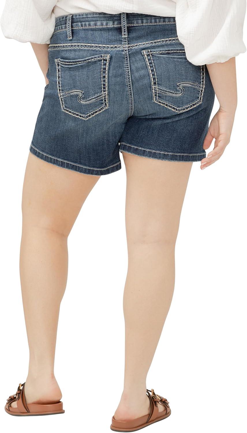 image:imageSilver Jeans Co Womens Plus Size Elyse Mid Rise Comfort Fit ShortIndigo