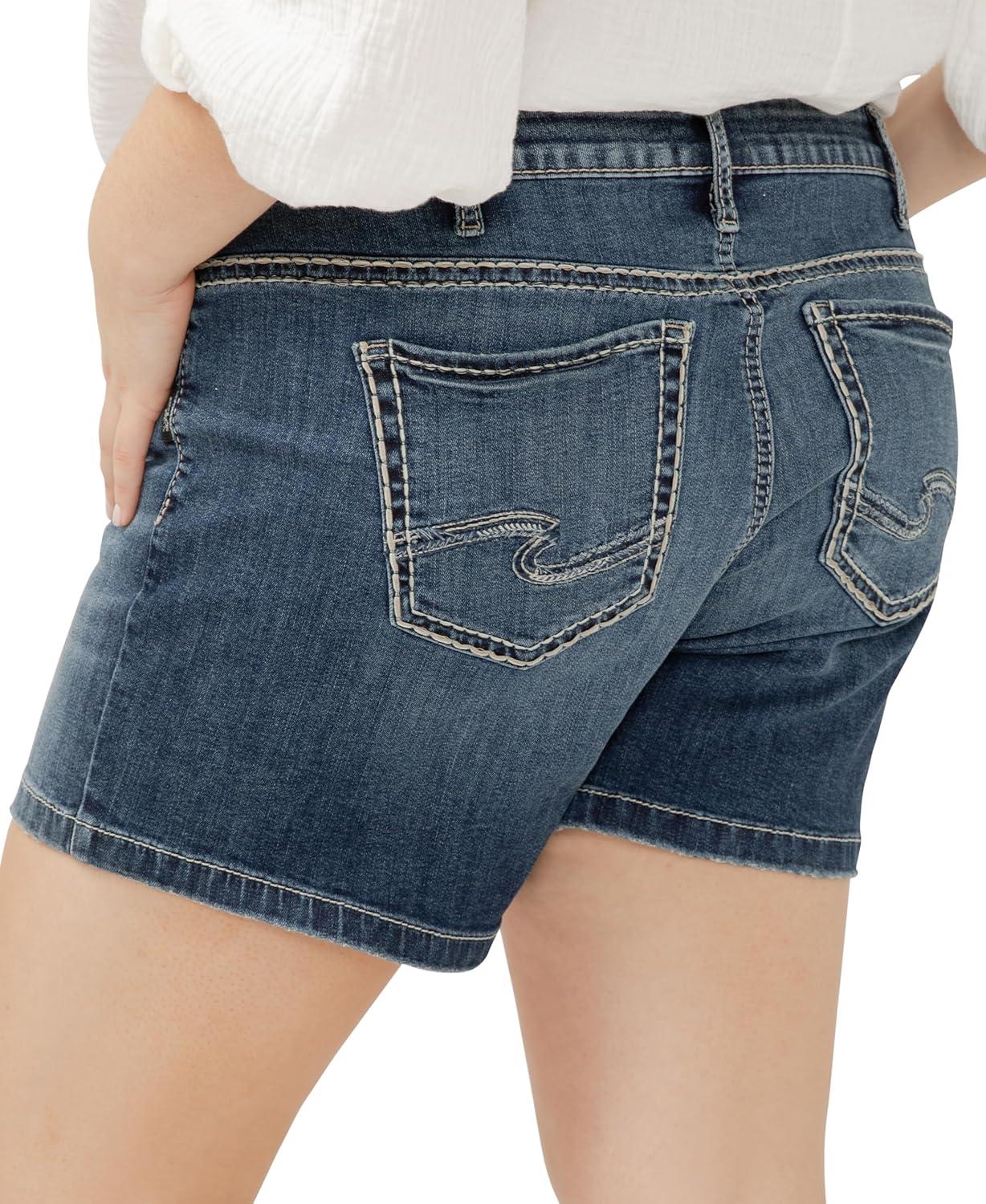image:imageSilver Jeans Co Womens Plus Size Elyse Mid Rise Comfort Fit ShortIndigo