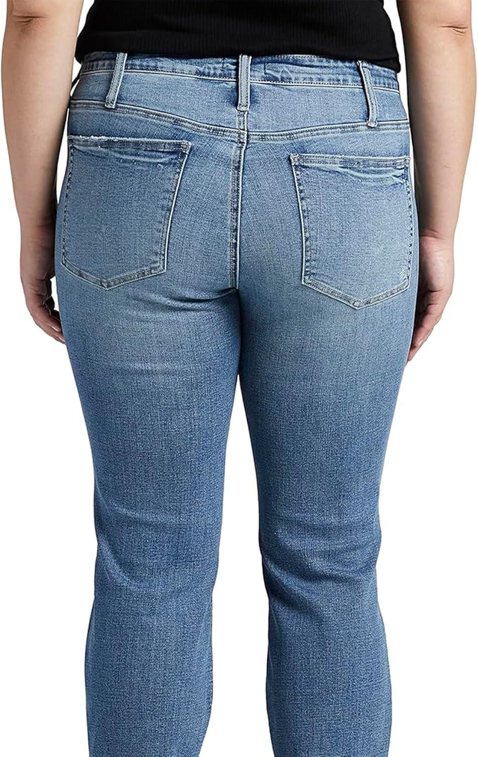 image:imageSilver Jeans Co Womens Plus Size Most Wanted Mid Rise Straight Crop Jeans