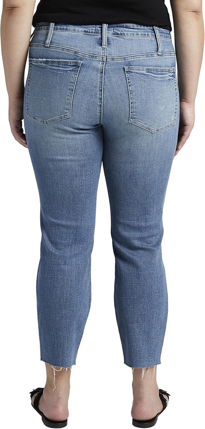image:imageSilver Jeans Co Womens Plus Size Most Wanted Mid Rise Straight Crop Jeans