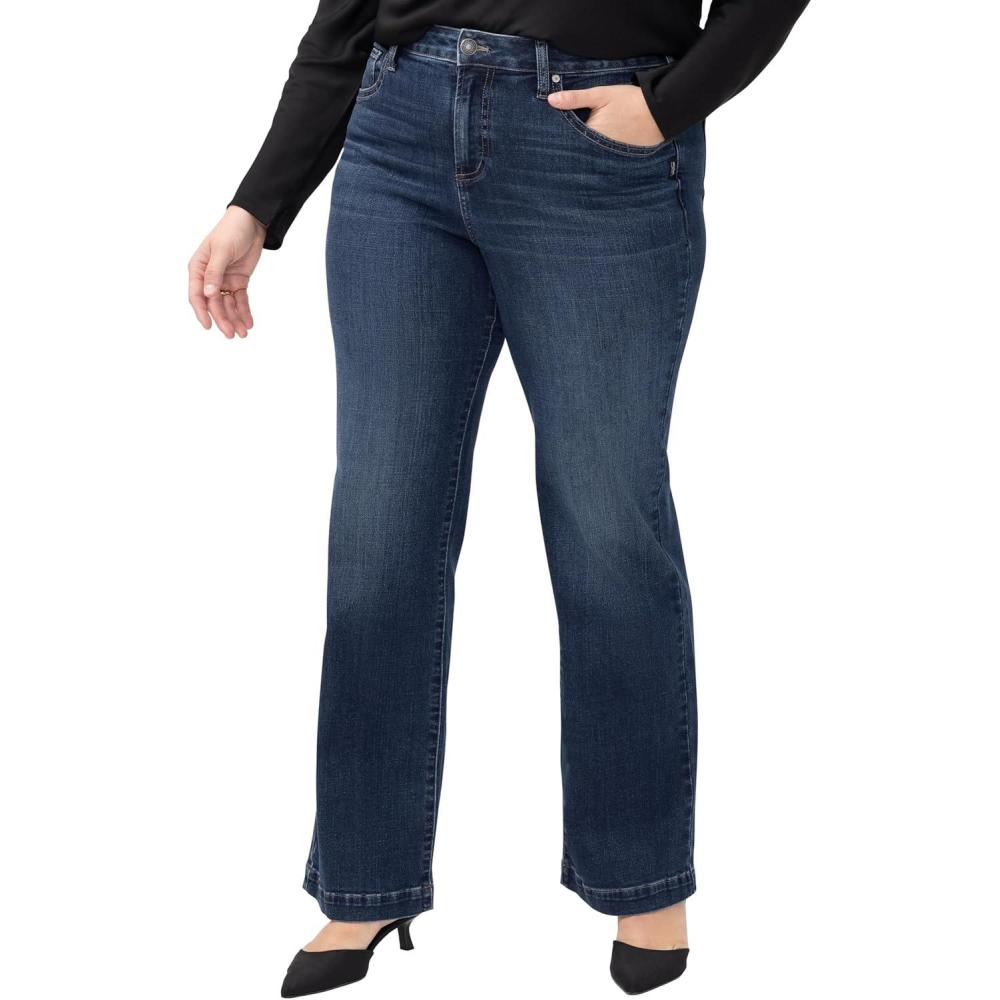 image:imageSilver Jeans Co Womens Plus Size Avery High Rise Curvy Fit Trouser Leg Jeans LegacyIndigo