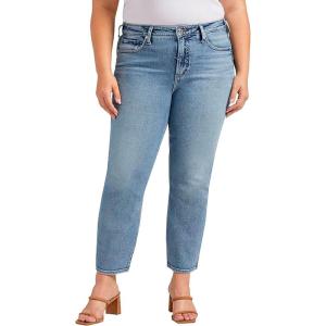 Silver Jeans Co. Women’s Plus Size Most Wanted Mid Rise Ankle Straight Leg Jeans – Legacy
