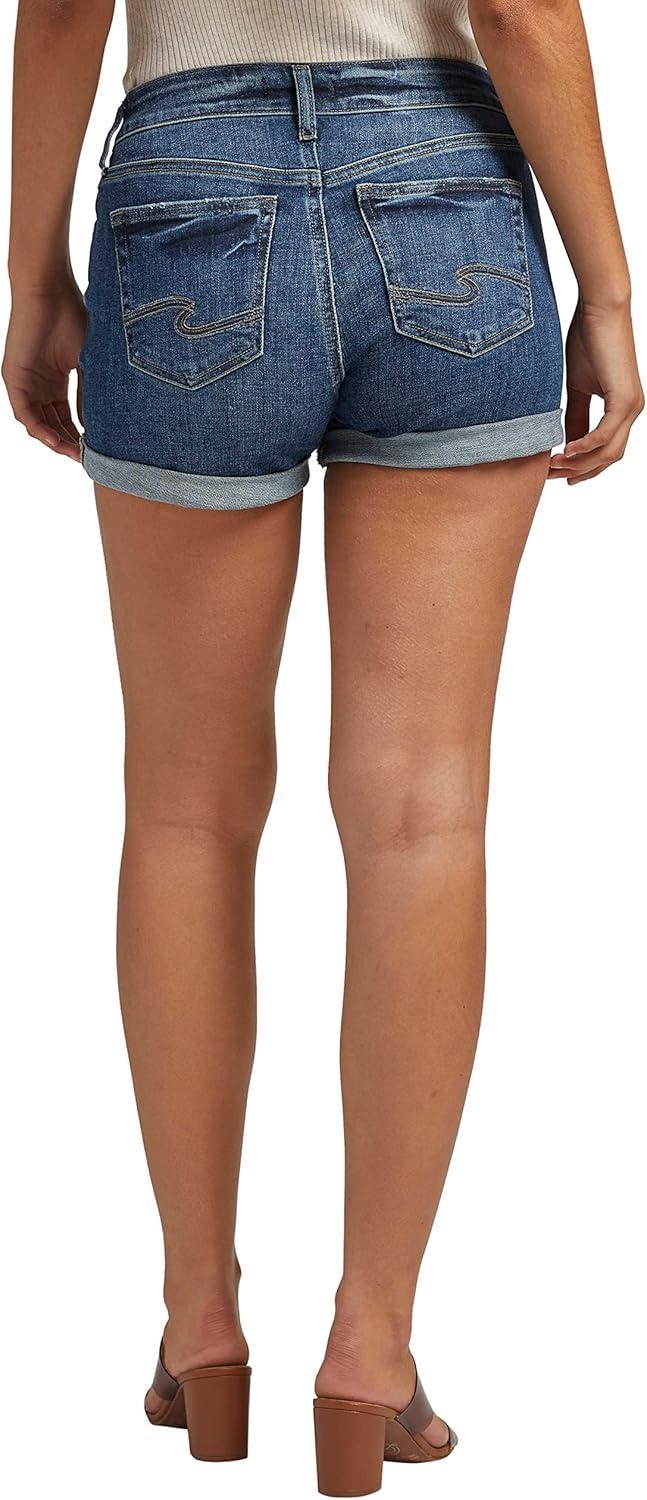 image:imageSilver Jeans Co Womens Suki Mid Rise Curvy Fit ShortLegacyMed Wash Eae384