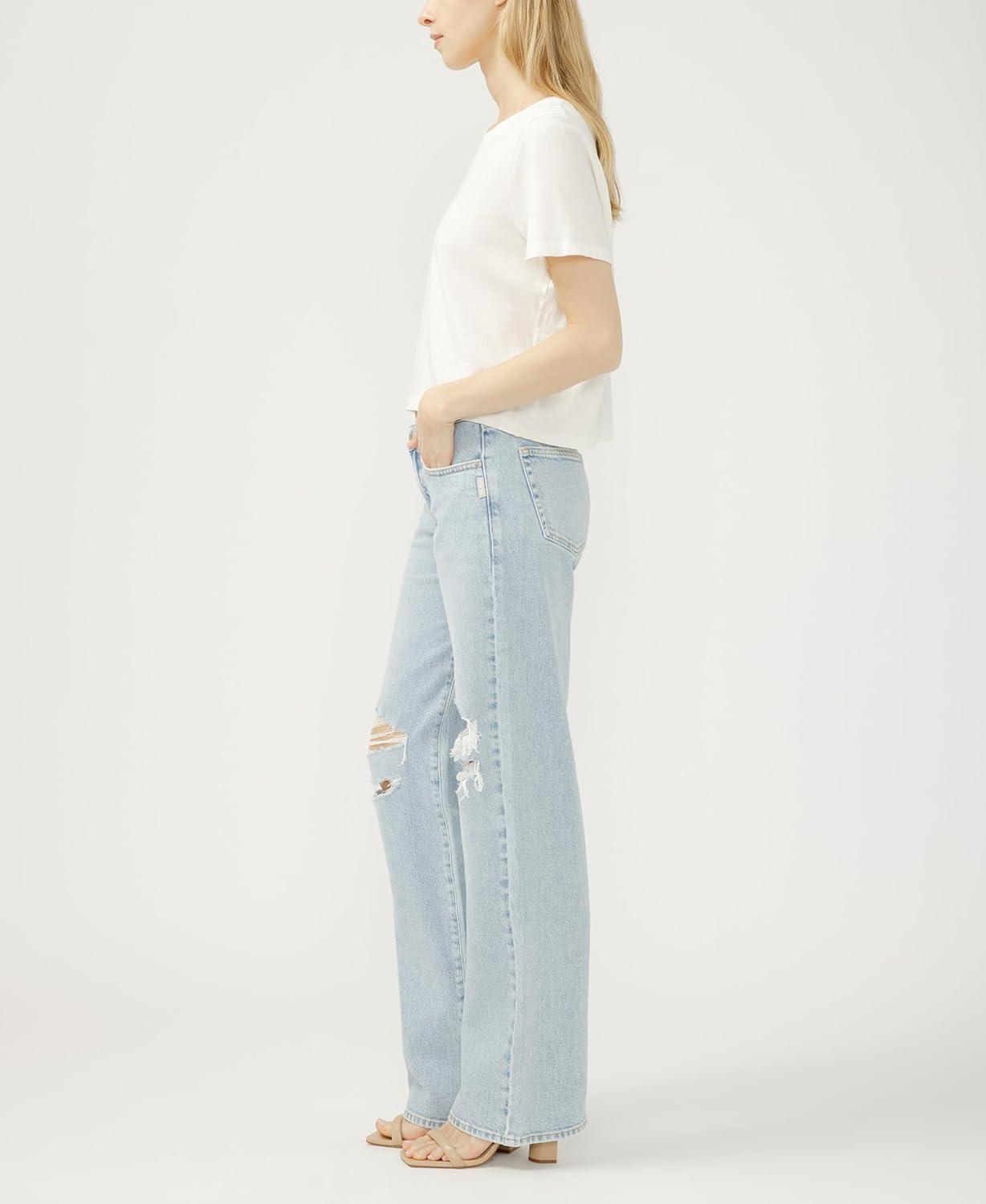 image:imageSilver Jeans Co Womens Loose amp Low Rise Straight Leg JeansBarefoot