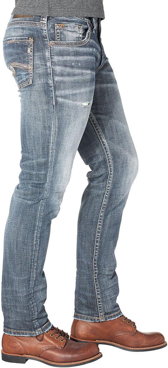 image:imageSilver Jeans Co Mens Allan Slim Fit Straight Leg JeansDark Sandblast
