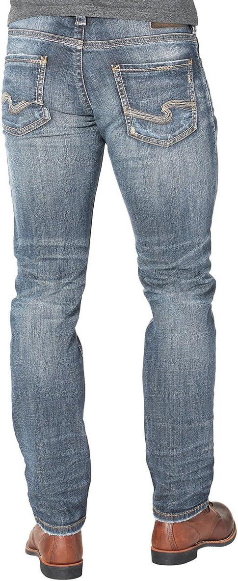 image:imageSilver Jeans Co Mens Allan Slim Fit Straight Leg JeansDark Sandblast