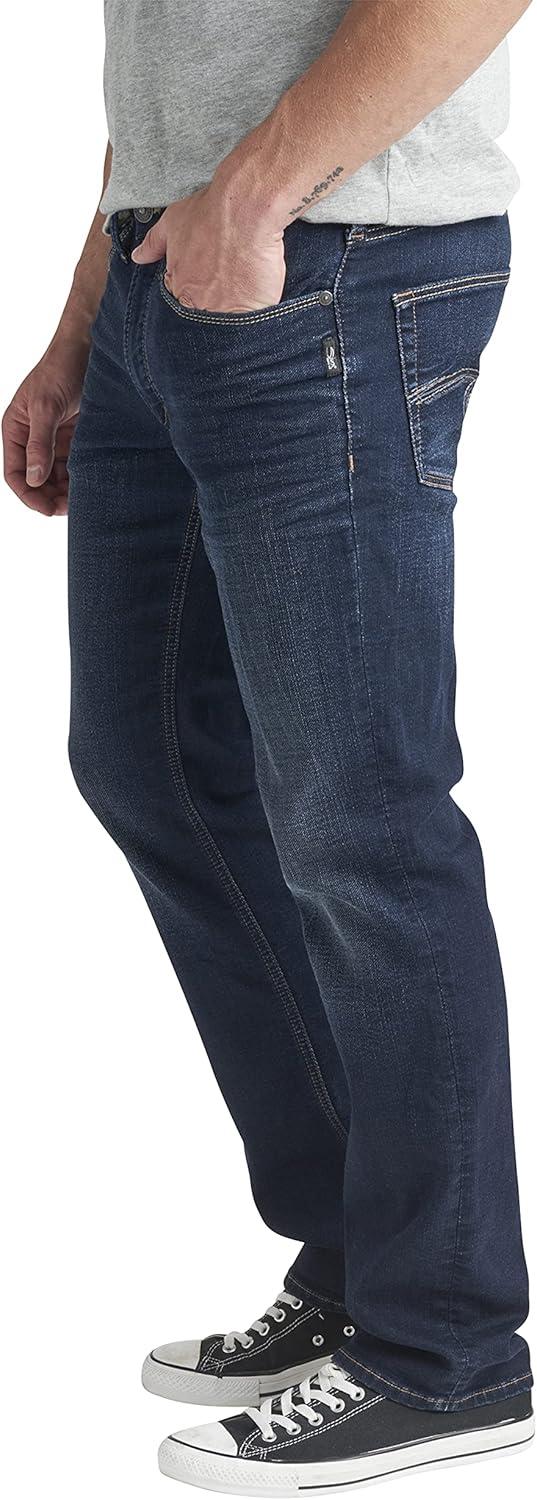 image:imageSilver Jeans Co Mens Allan Slim Fit Straight Leg JeansDark Wash Ewk426