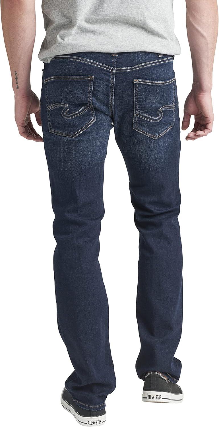 image:imageSilver Jeans Co Mens Allan Slim Fit Straight Leg JeansDark Wash Ewk426