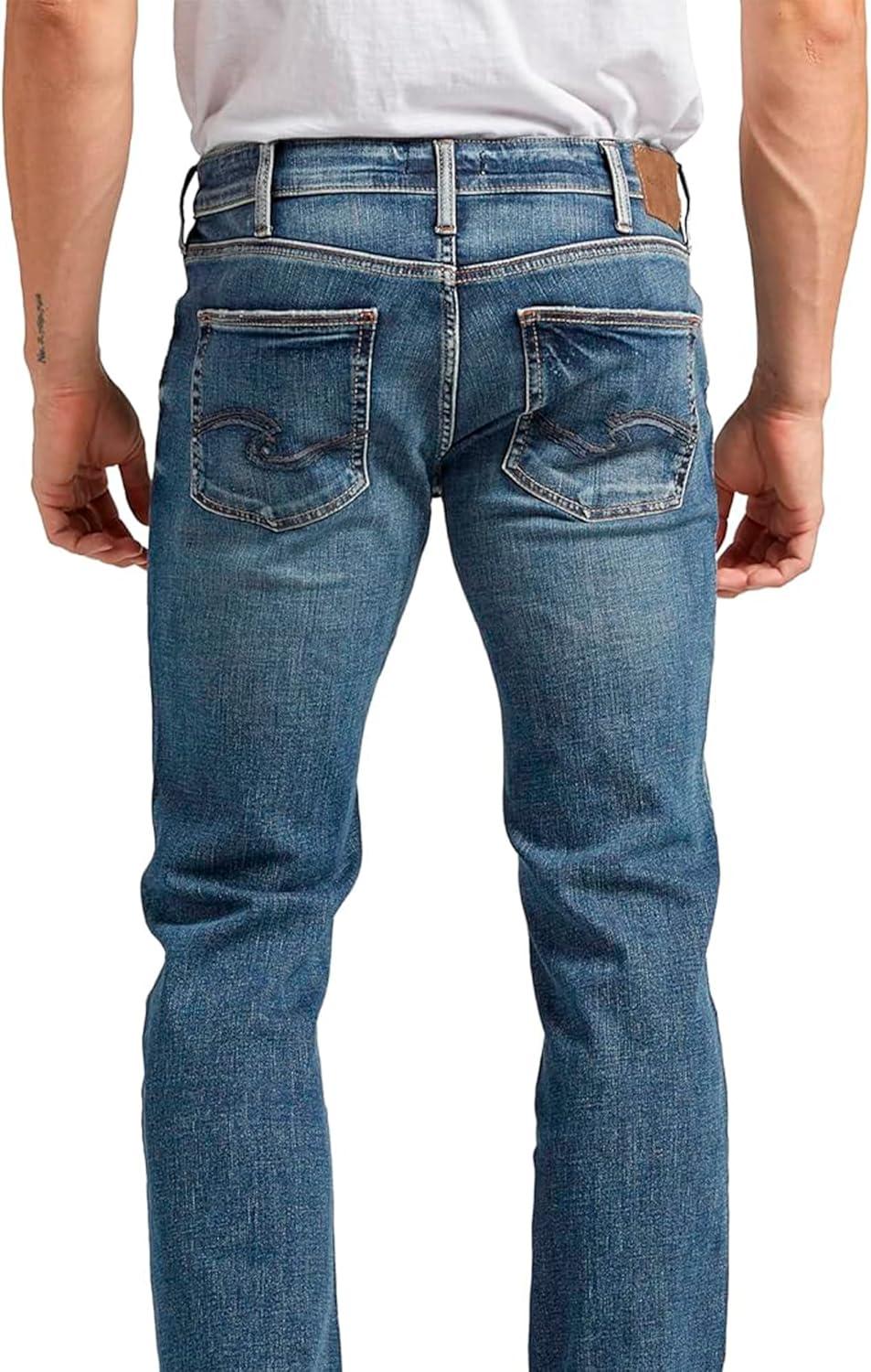 image:imageSilver Jeans Co Mens Allan Slim Fit Straight Leg JeansDark Wash Sdk306
