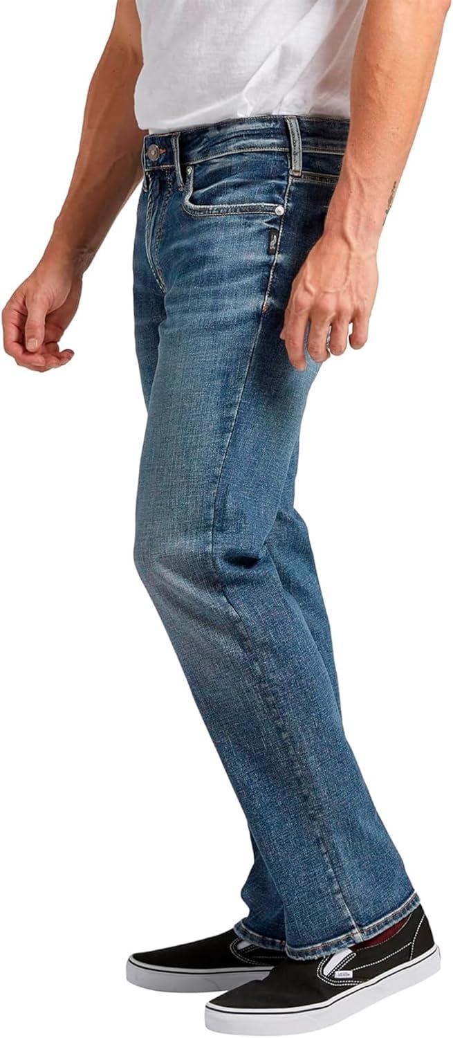 image:imageSilver Jeans Co Mens Allan Slim Fit Straight Leg JeansDark Wash Sdk306