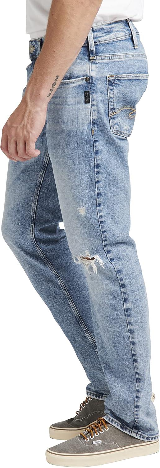 image:imageSilver Jeans Co Mens Allan Slim Fit Straight Leg JeansLight Wash Asy103