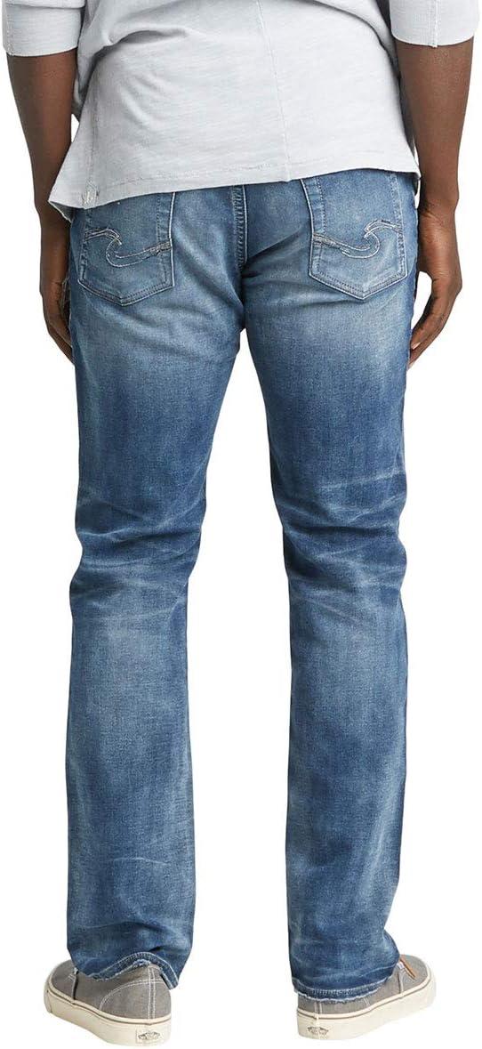 image:imageSilver Jeans Co Mens Allan Slim Fit Straight Leg JeansMarbled Indigo