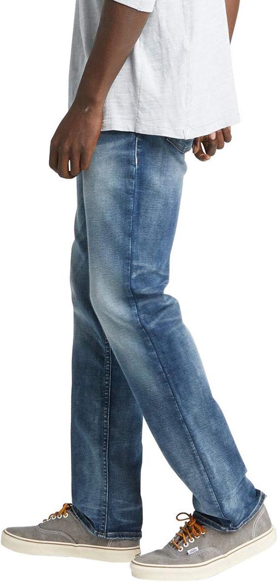 image:imageSilver Jeans Co Mens Allan Slim Fit Straight Leg JeansMarbled Indigo