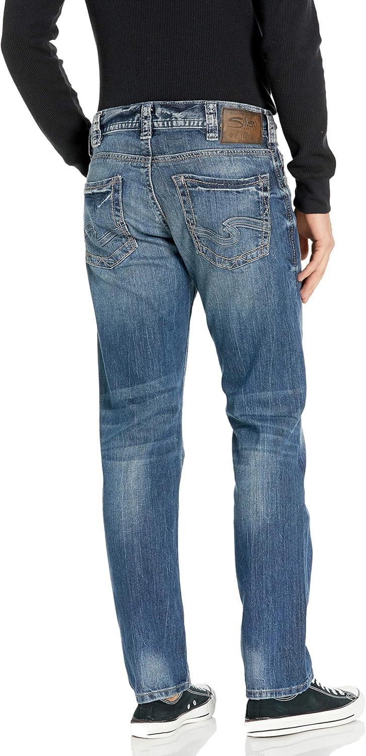 image:imageSilver Jeans Co Mens Allan Slim Fit Straight Leg JeansMedium Sandblast